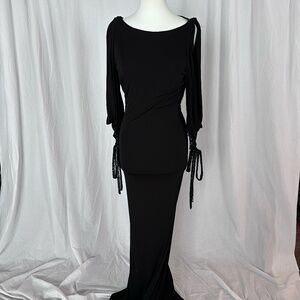 Badgley Mischka Black Long Sleeve Dress